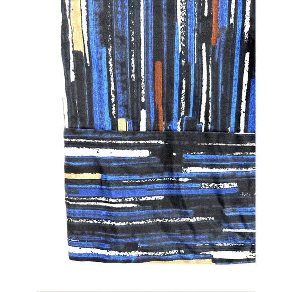 Ann Taylor Skirt Womens Petite Size 0 Geometric Print Multicolor Blue - Picture 5 of 9